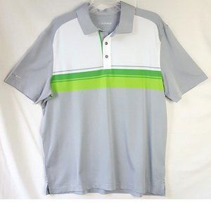Men's Sunice Warren Engineered Stripe Polo Shirt Size L Stretch Polyester Golf